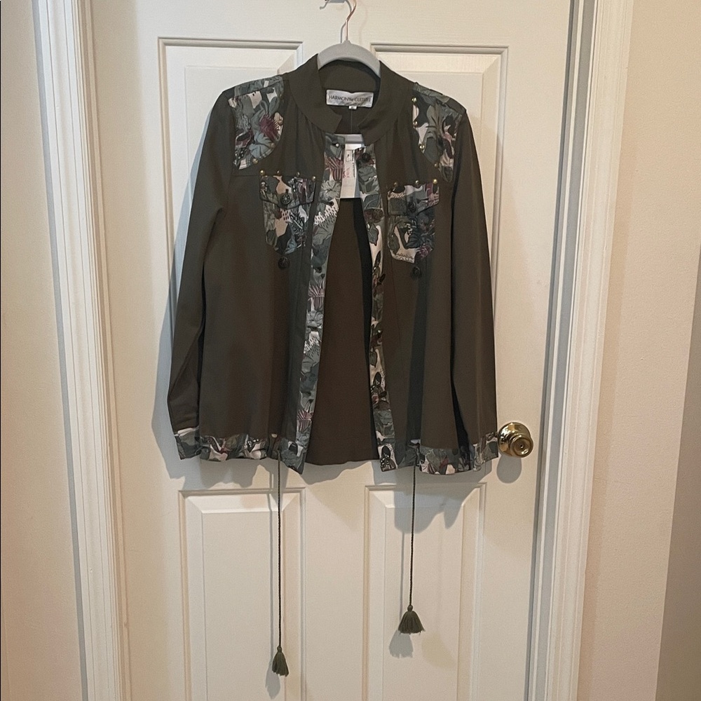 Floral Olive Green Women's Jacket